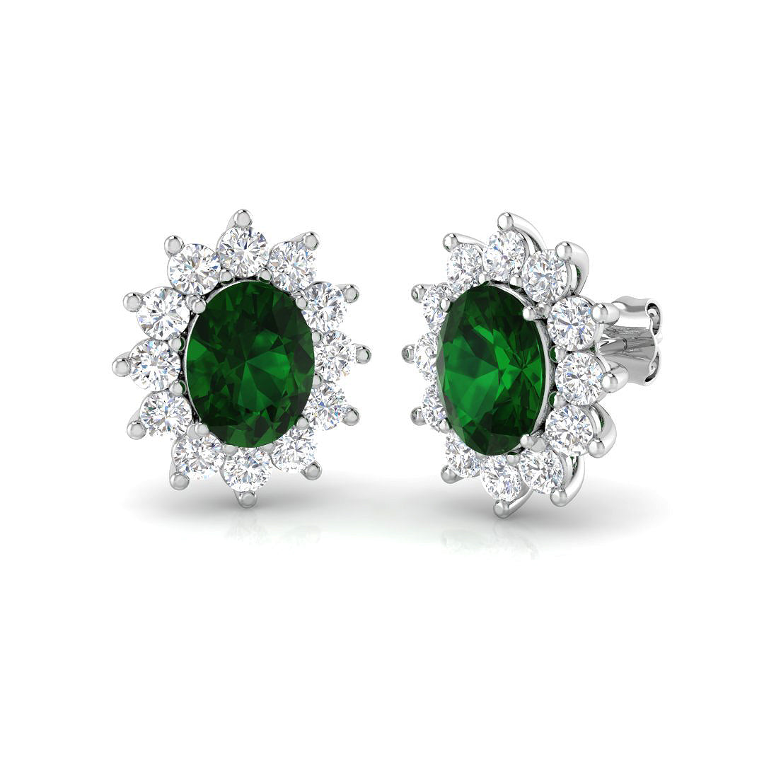 18ct White Gold 5.43ct Emerald Earrings