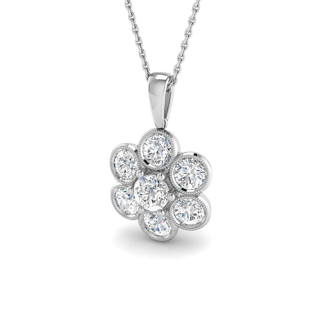 9ct White Gold 1.94ct Laboratory Grown CVD Pendant
