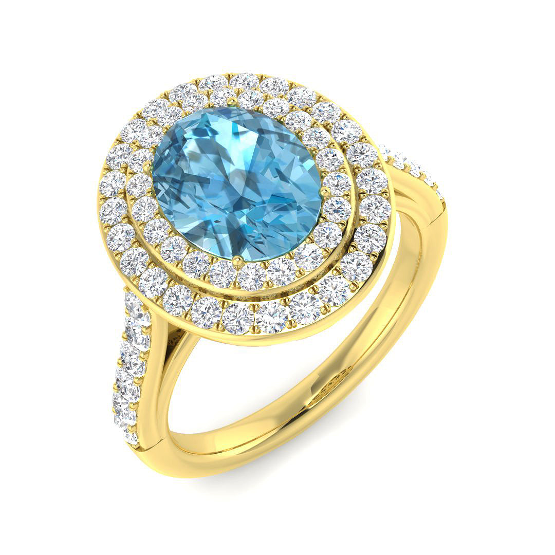 9ct Yellow Gold 3.17ct Sky Blue Topaz Ring