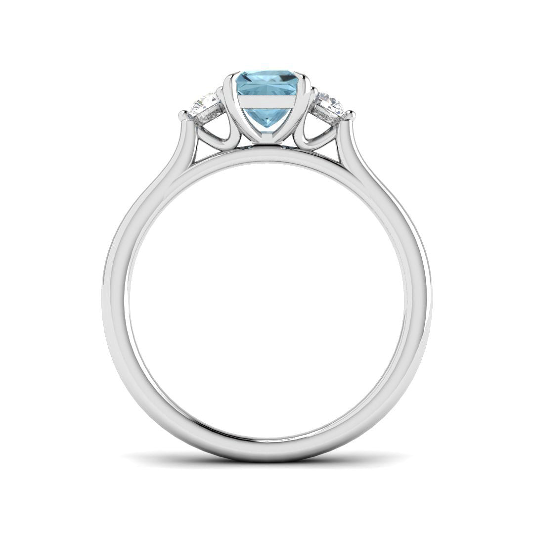 9ct White Gold 0.57ct Aquamarine Ring