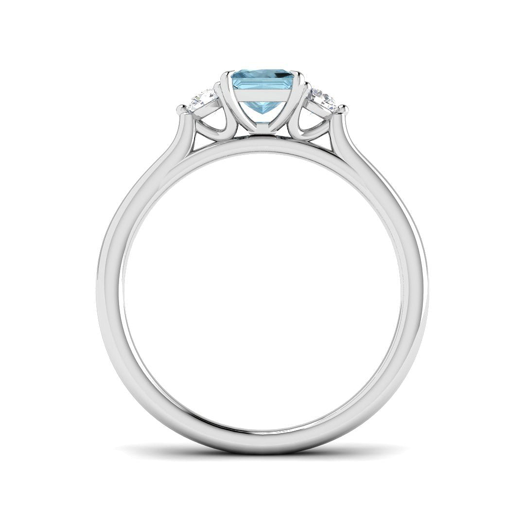 9ct White Gold 0.49ct Aquamarine Ring