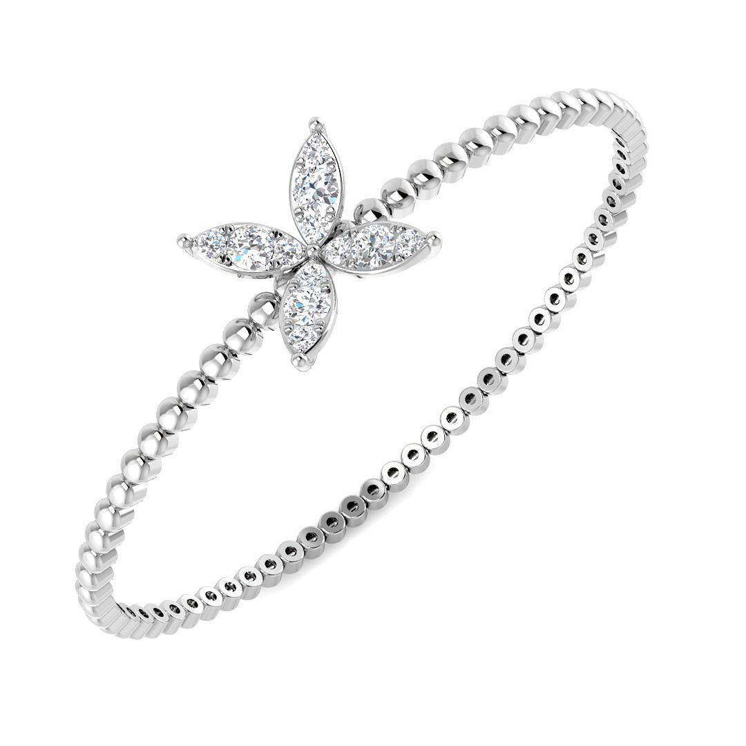 9ct White Gold 0.79ct Laboratory Grown CVD Bangle
