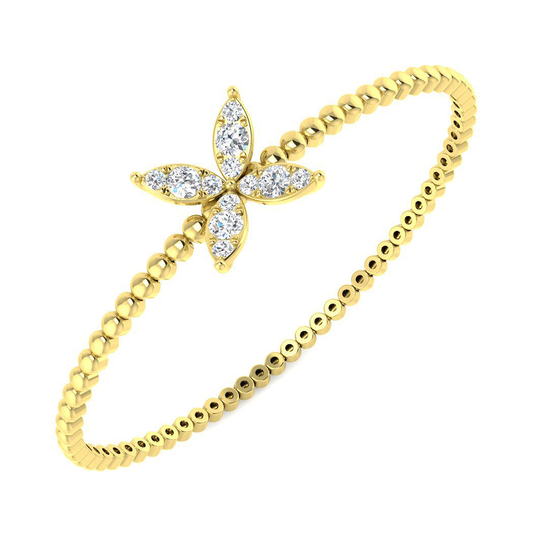 9ct Yellow Gold 0.79ct Laboratory Grown CVD Bangle