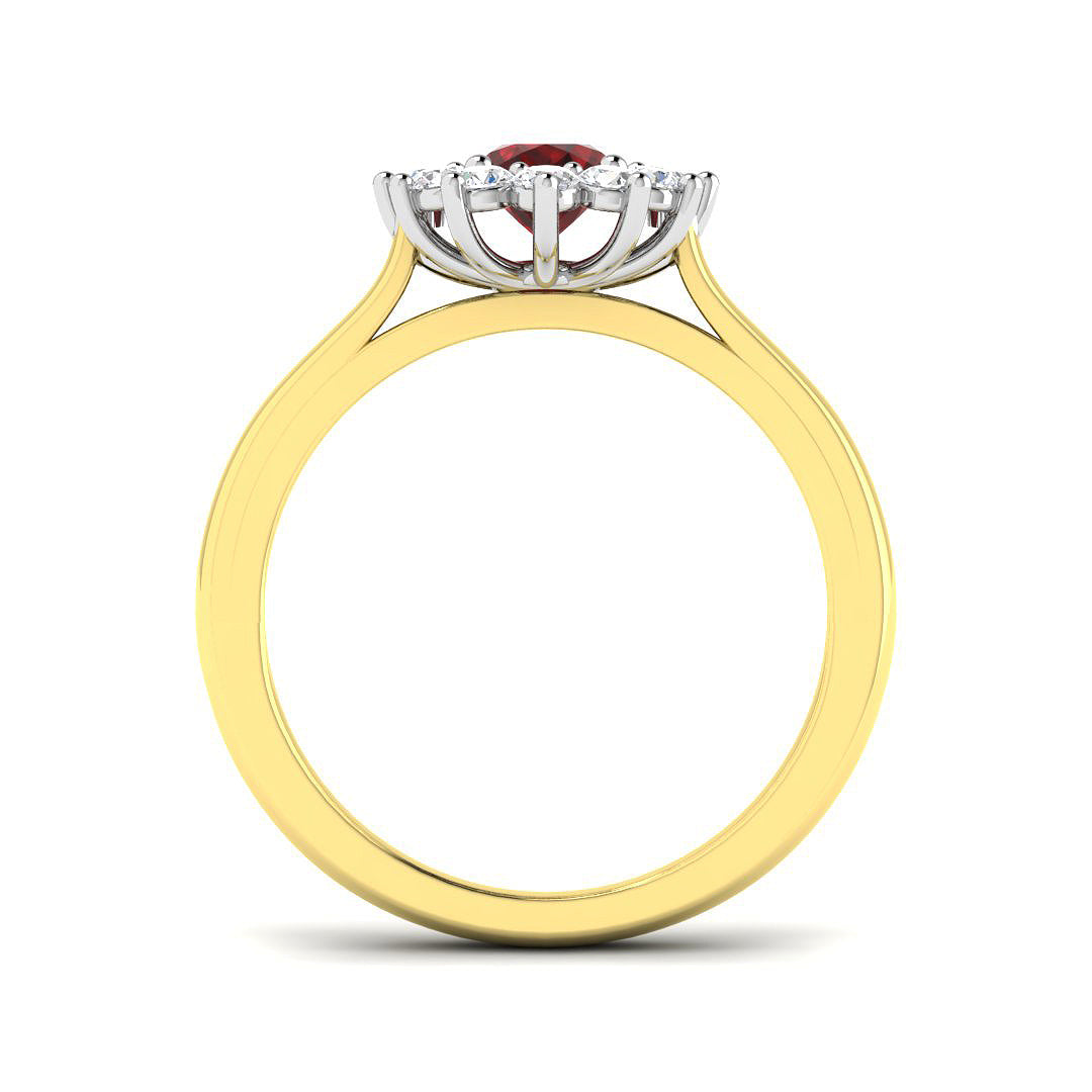 18ct Two-Tone Gold 1.24ct Ruby Ring
