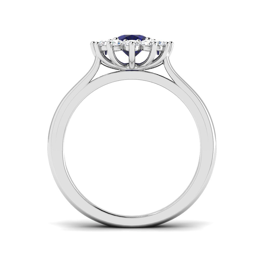 9ct White Gold 1.23ct Blue Sapphire Ring