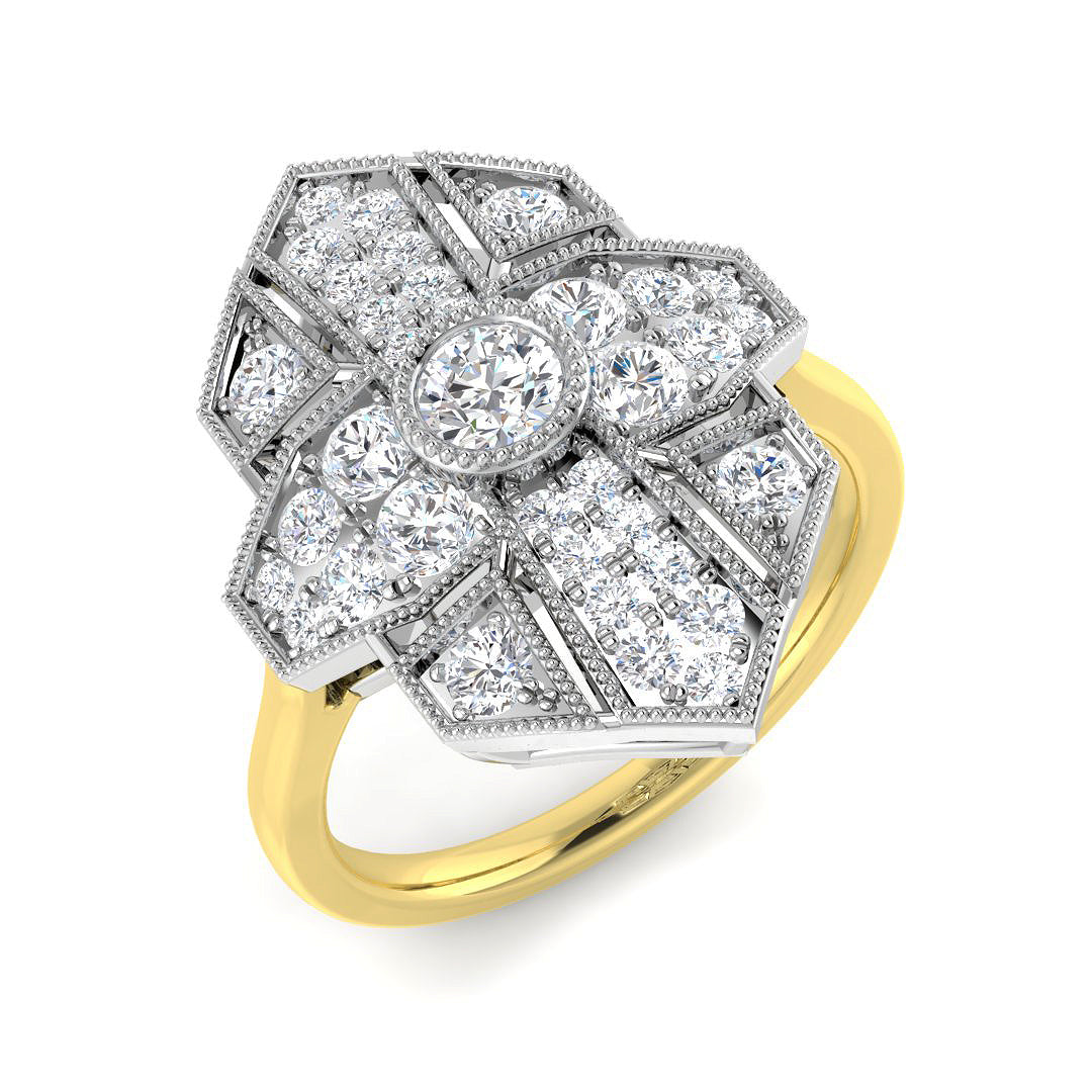 9ct Two-Tone Gold 0.95ct Laboratory Grown CVD Ring
