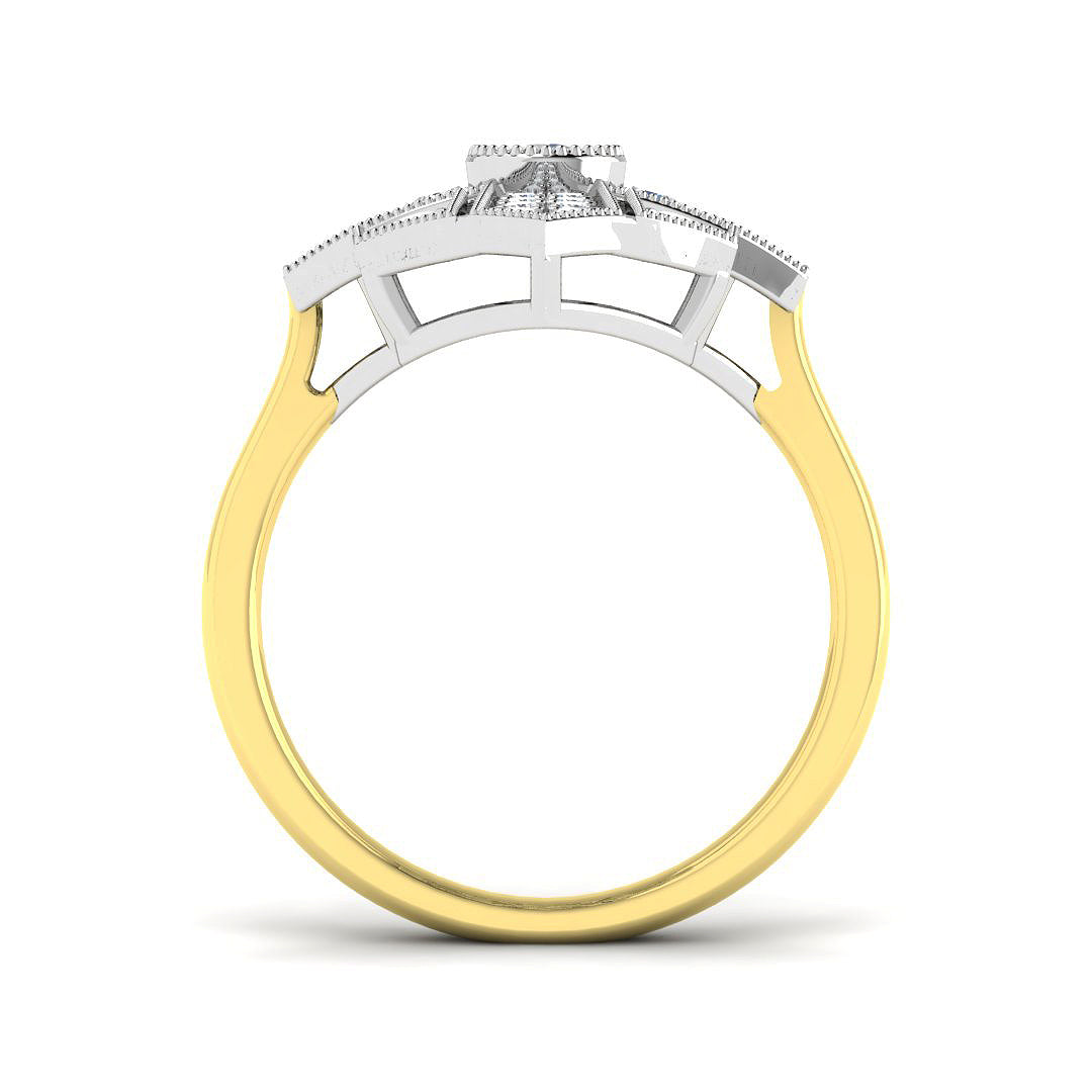 9ct Two-Tone Gold 0.95ct Laboratory Grown CVD Ring