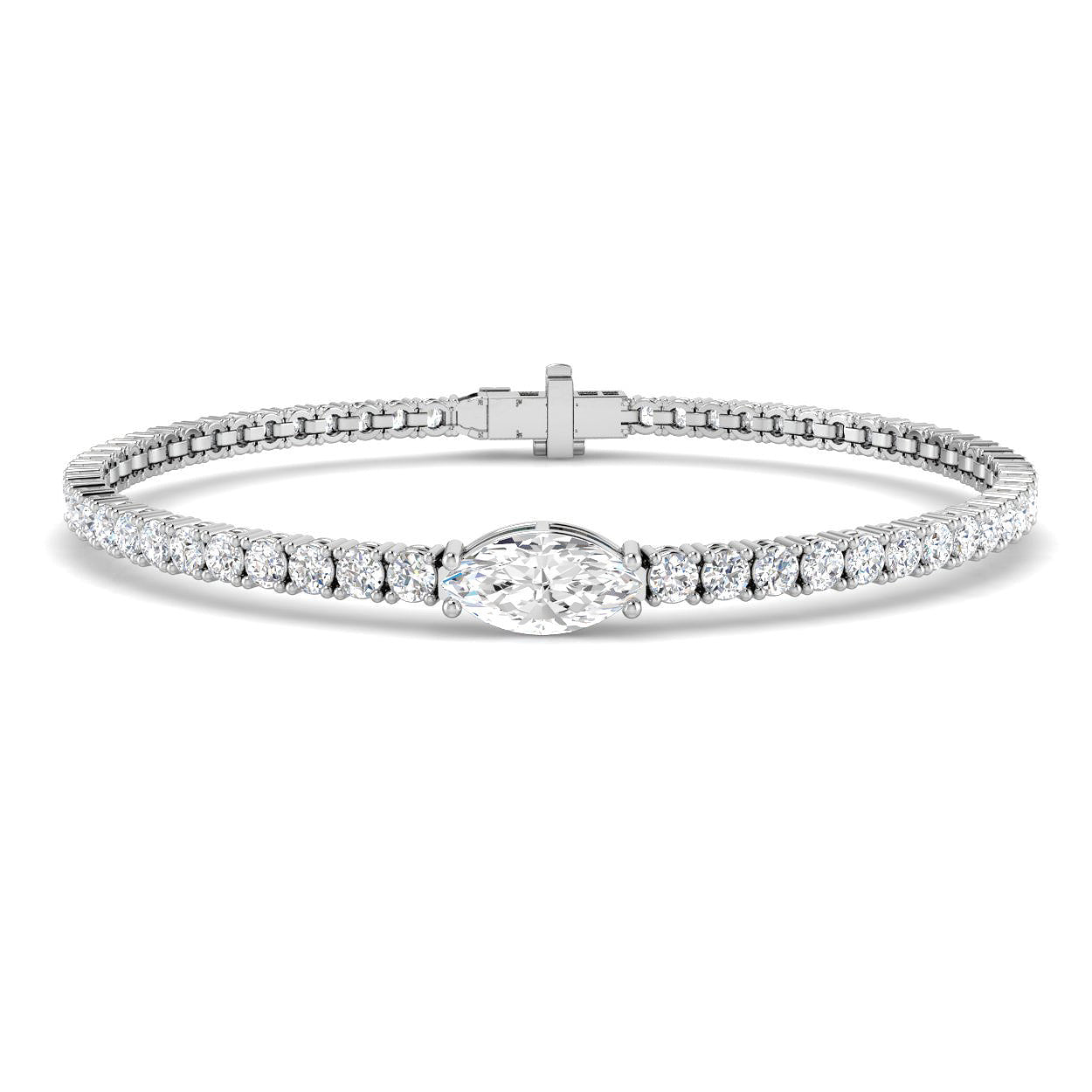 9ct White Gold 4.81ct D VS2 Laboratory Grown CVD Bracelet
