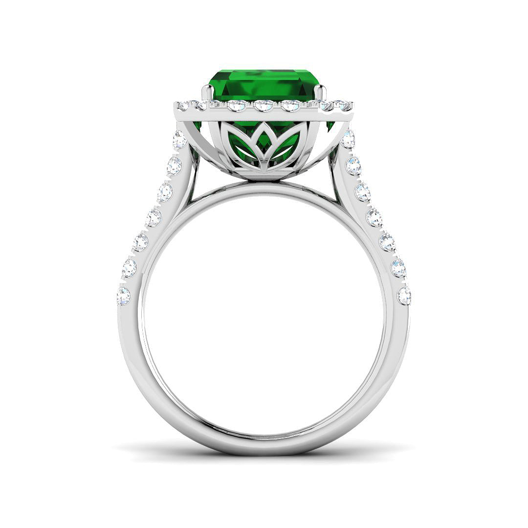 Platinum 4.61ct Emerald Ring