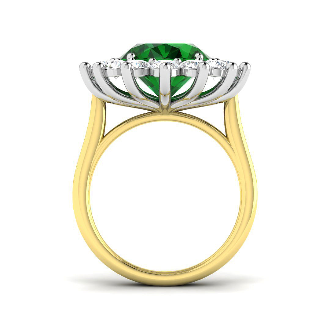18ct Two-Tone Gold 7.22ct Emerald Ring