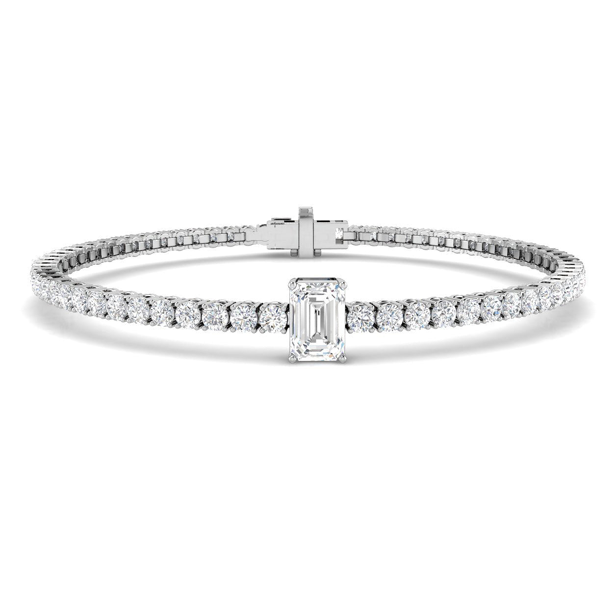 9ct White Gold 4.71ct D VS2 Laboratory Grown CVD Bracelet