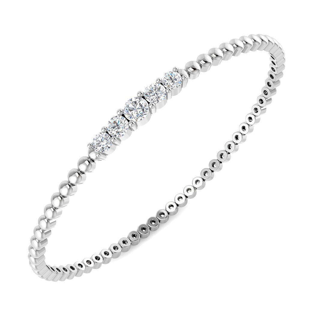 9ct White Gold 0.99ct Laboratory Grown CVD Bangle