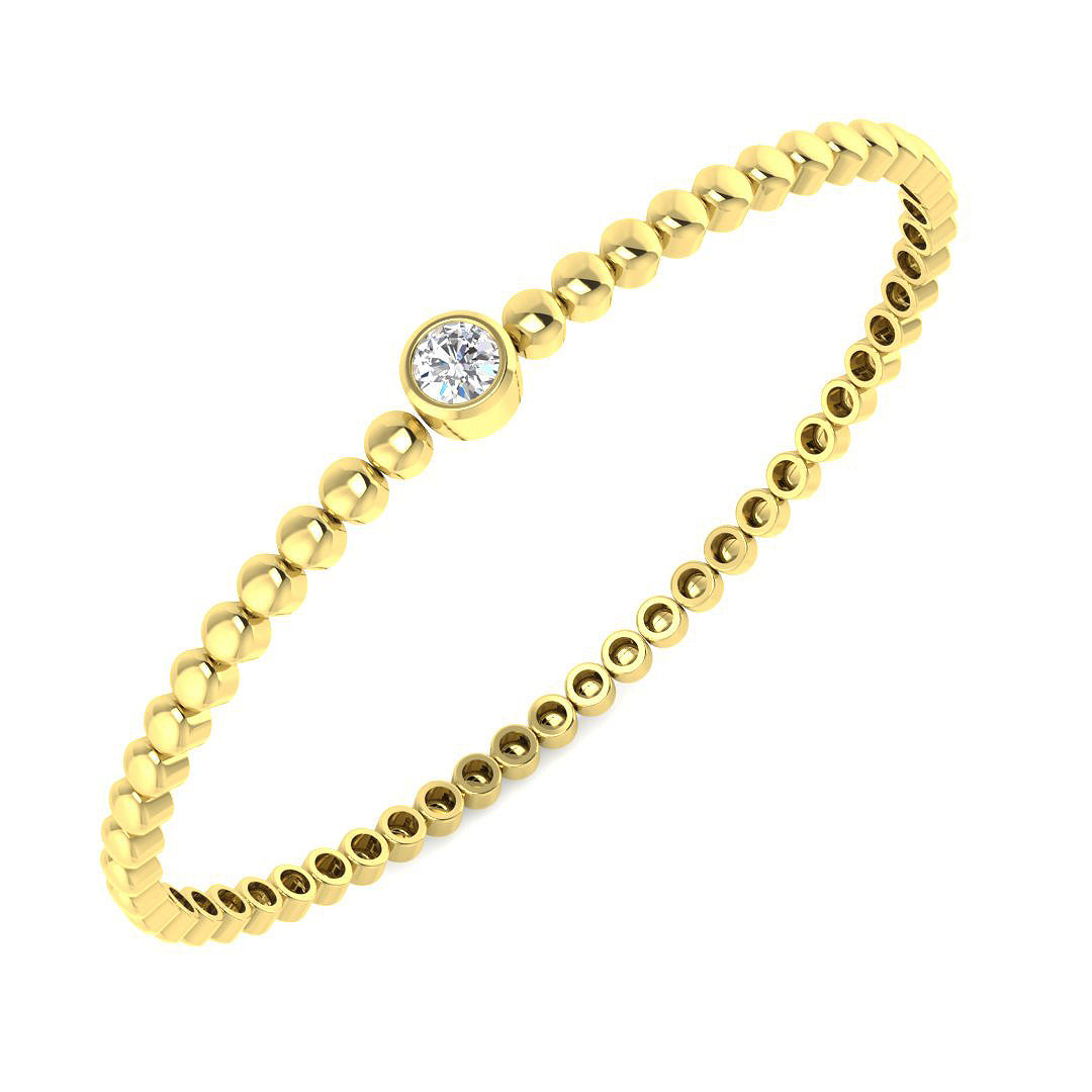 9ct Yellow Gold 0.38ct Laboratory Grown CVD Bangle