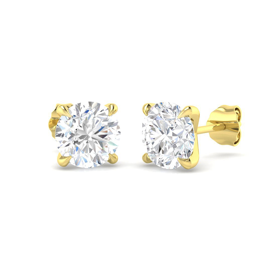 9ct Yellow Gold 3.04ct Laboratory Grown CVD Earrings