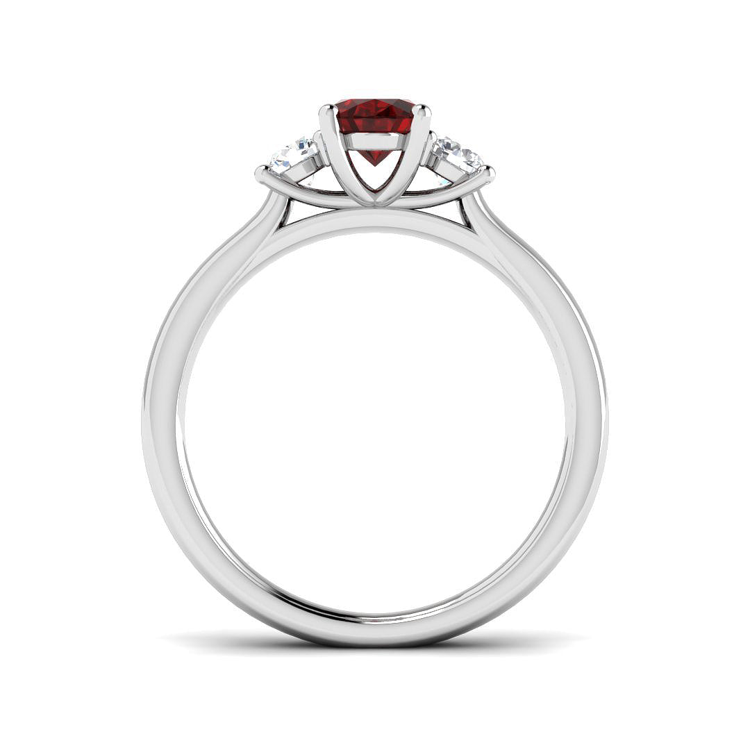 Platinum 1.16ct Ruby Ring
