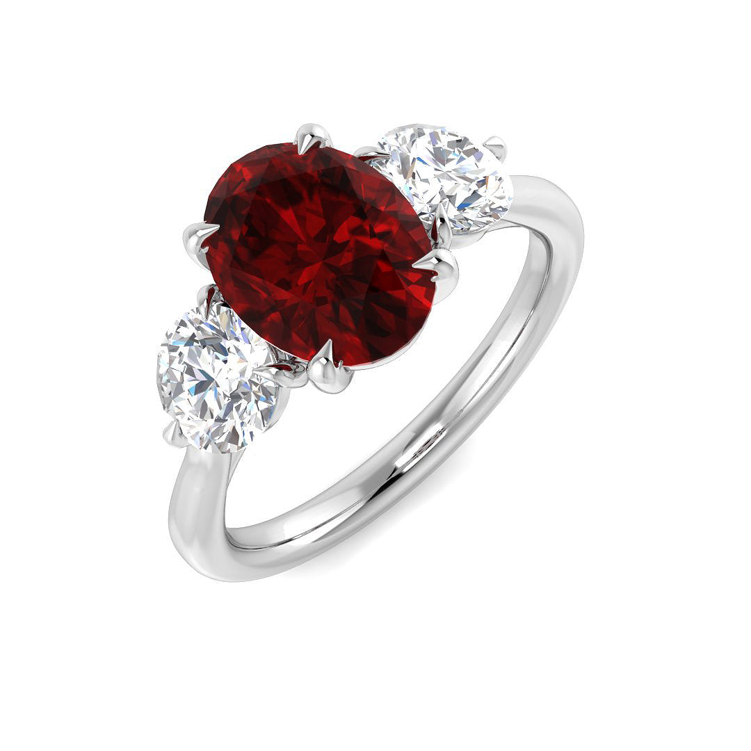 Platinum 3.65ct Ruby Ring