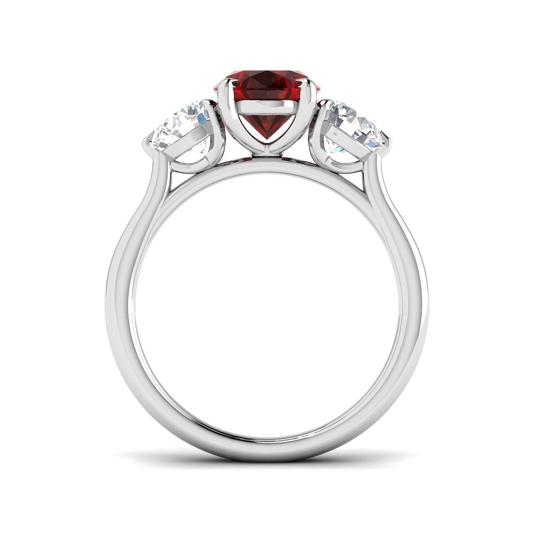 Platinum 3.65ct Ruby Ring