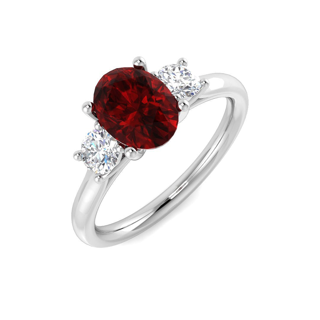 Platinum 2.14ct Ruby Ring
