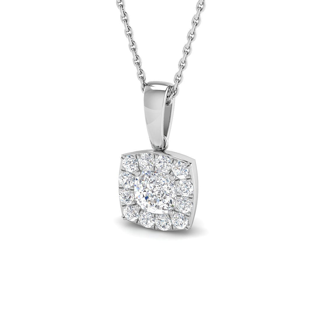 9ct White Gold 0.81ct Laboratory Grown CVD Pendant