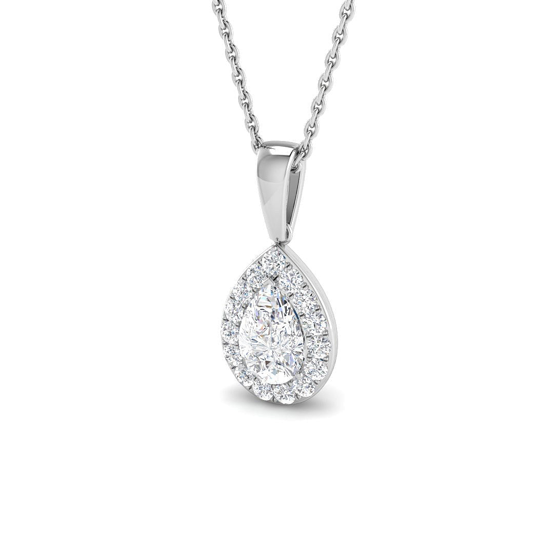9ct White Gold 0.74ct Laboratory Grown CVD Pendant
