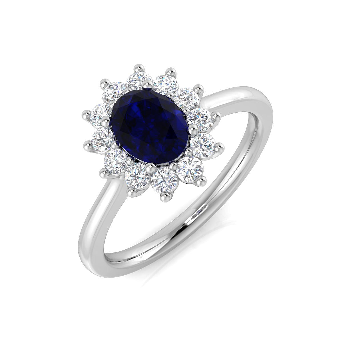 Platinum 1.63ct Blue Sapphire Ring