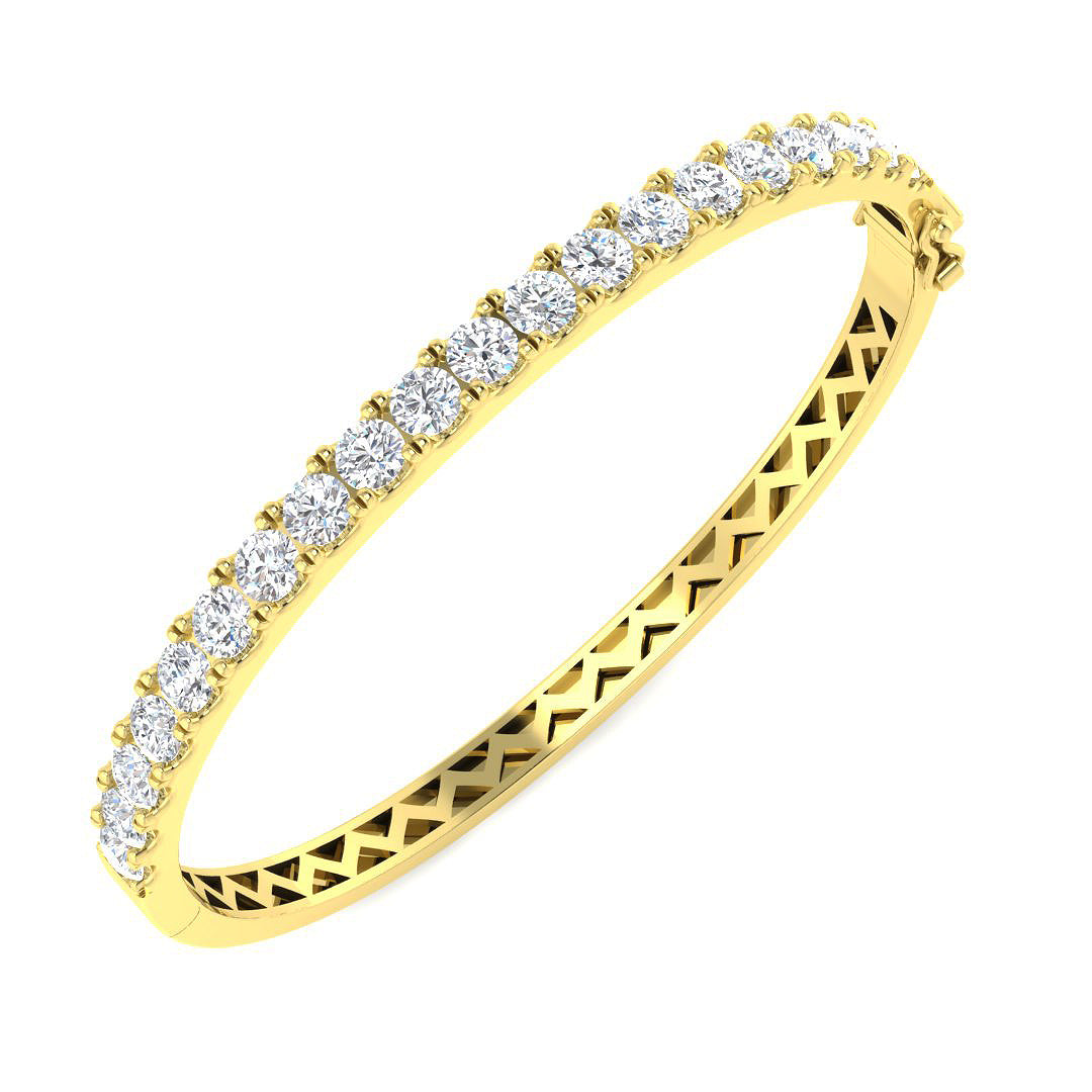9ct Yellow Gold 5.05ct Laboratory Grown CVD Bangle