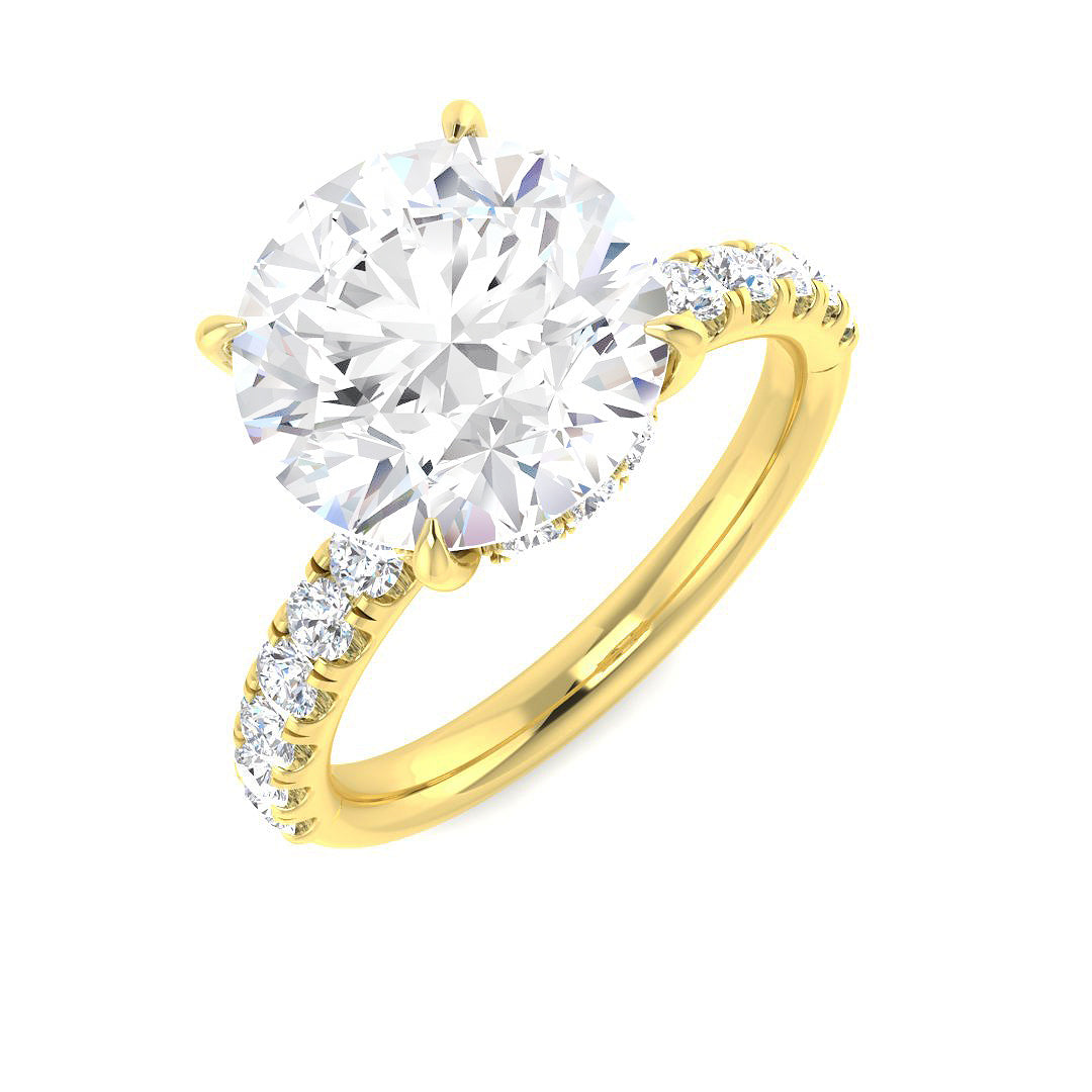 18ct Yellow Gold 4.57ct E VS1 Laboratory Grown CVD Ring