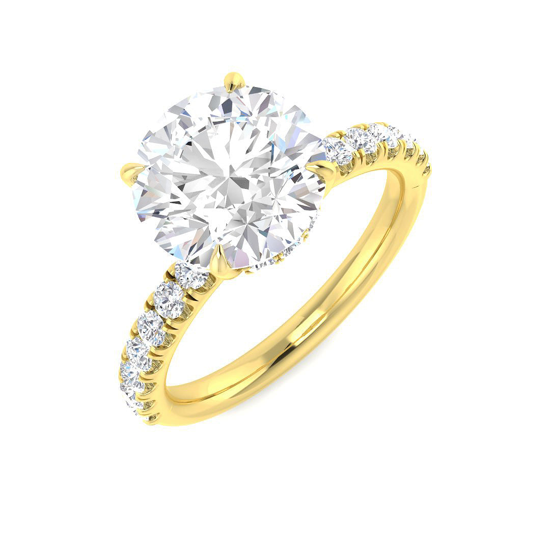 18ct Yellow Gold 3.47ct E VS2 Laboratory Grown CVD Ring