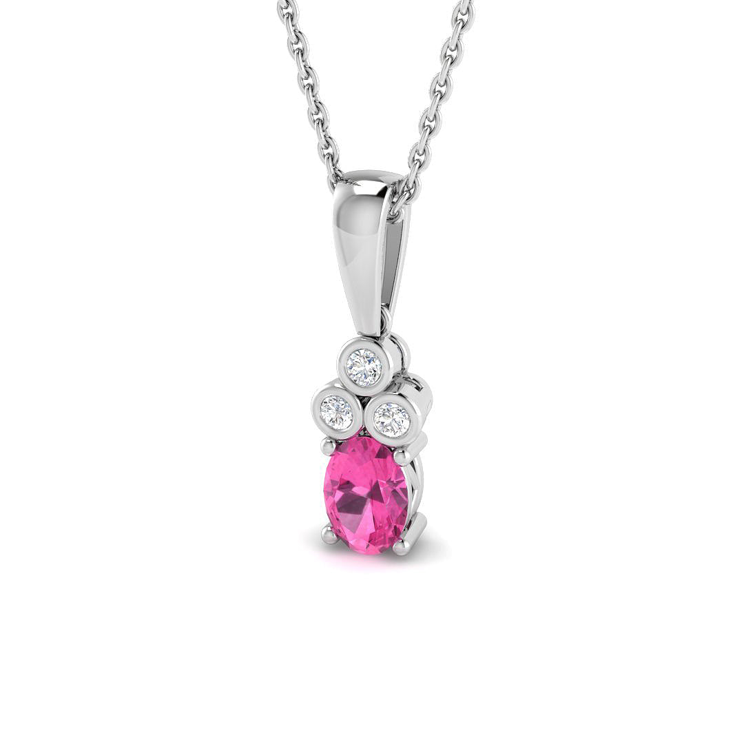 9ct White Gold 0.47ct Pink Sapphire Pendant