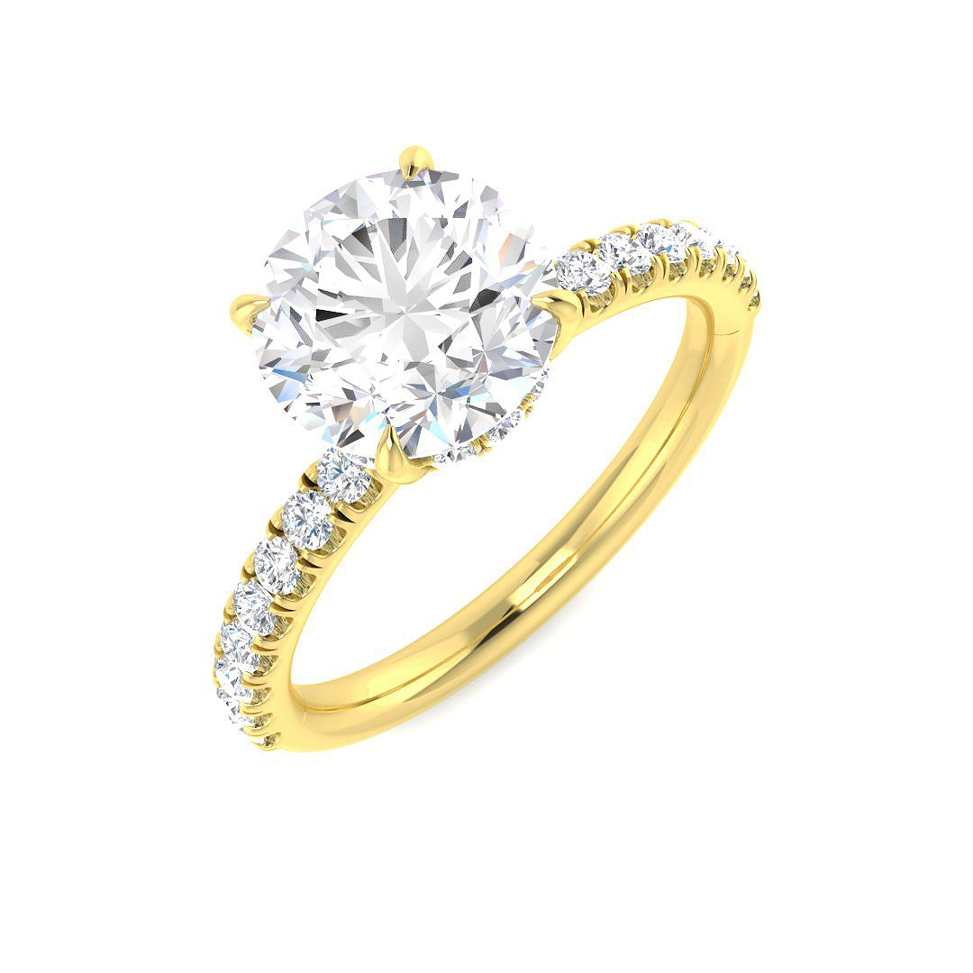 18ct Yellow Gold 2.46ct E VS2 Laboratory Grown CVD Ring