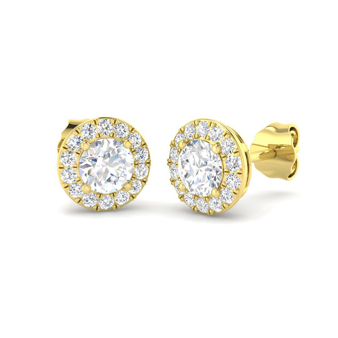 9ct Yellow Gold 1.22ct Laboratory Grown CVD Earrings