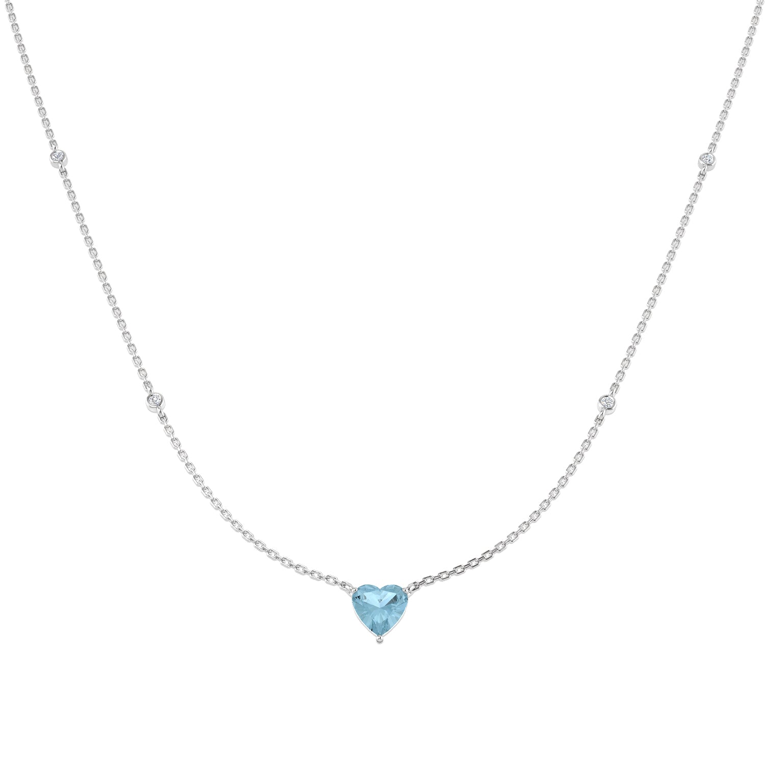 9ct White Gold 0.97ct Aquamarine Necklace