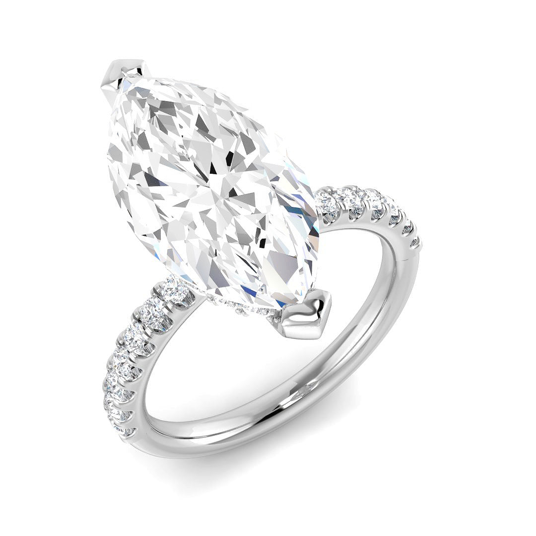 9ct White Gold 5.58ct E VS2 Laboratory Grown CVD Ring