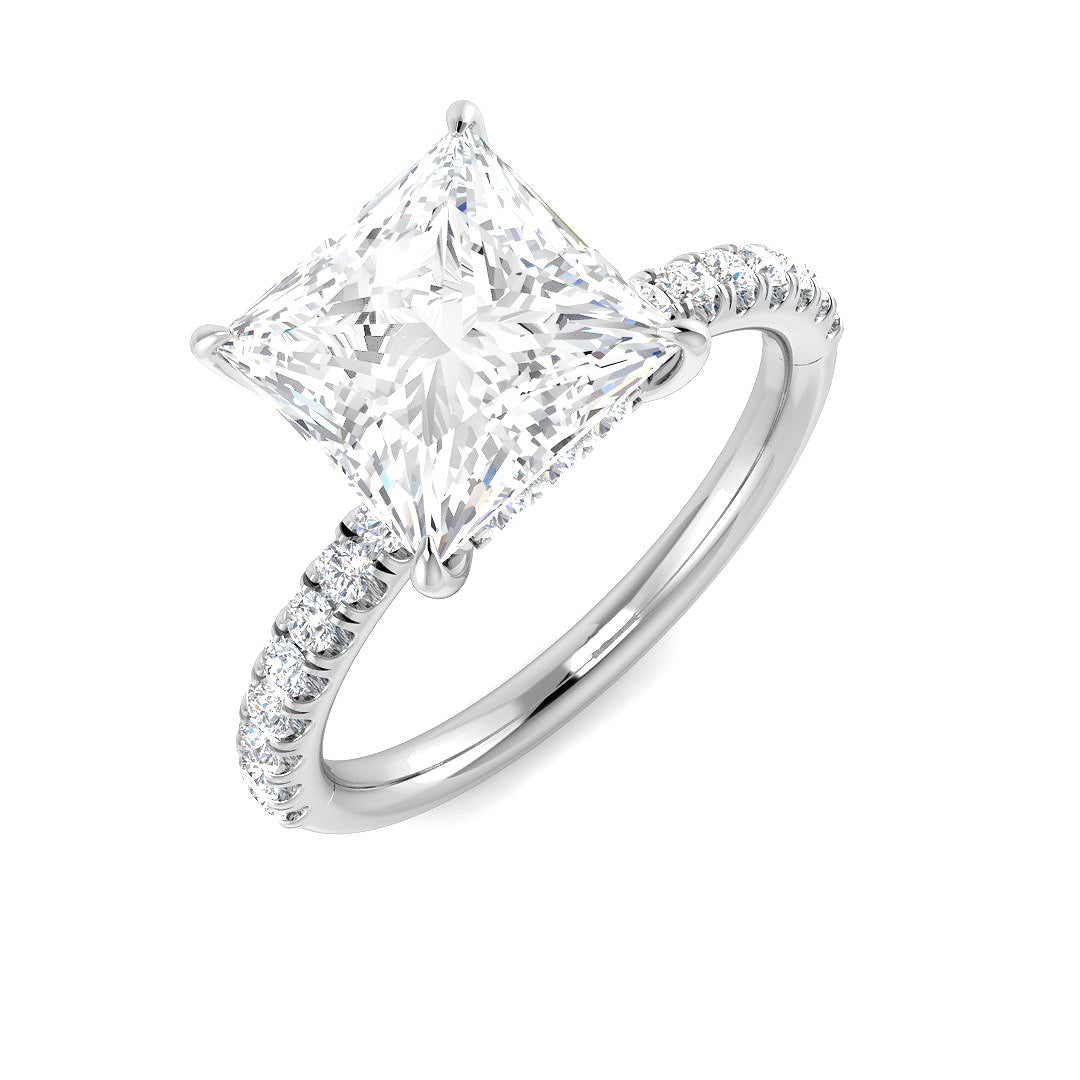 9ct White Gold 3.38ct E VS2 Laboratory Grown CVD Ring