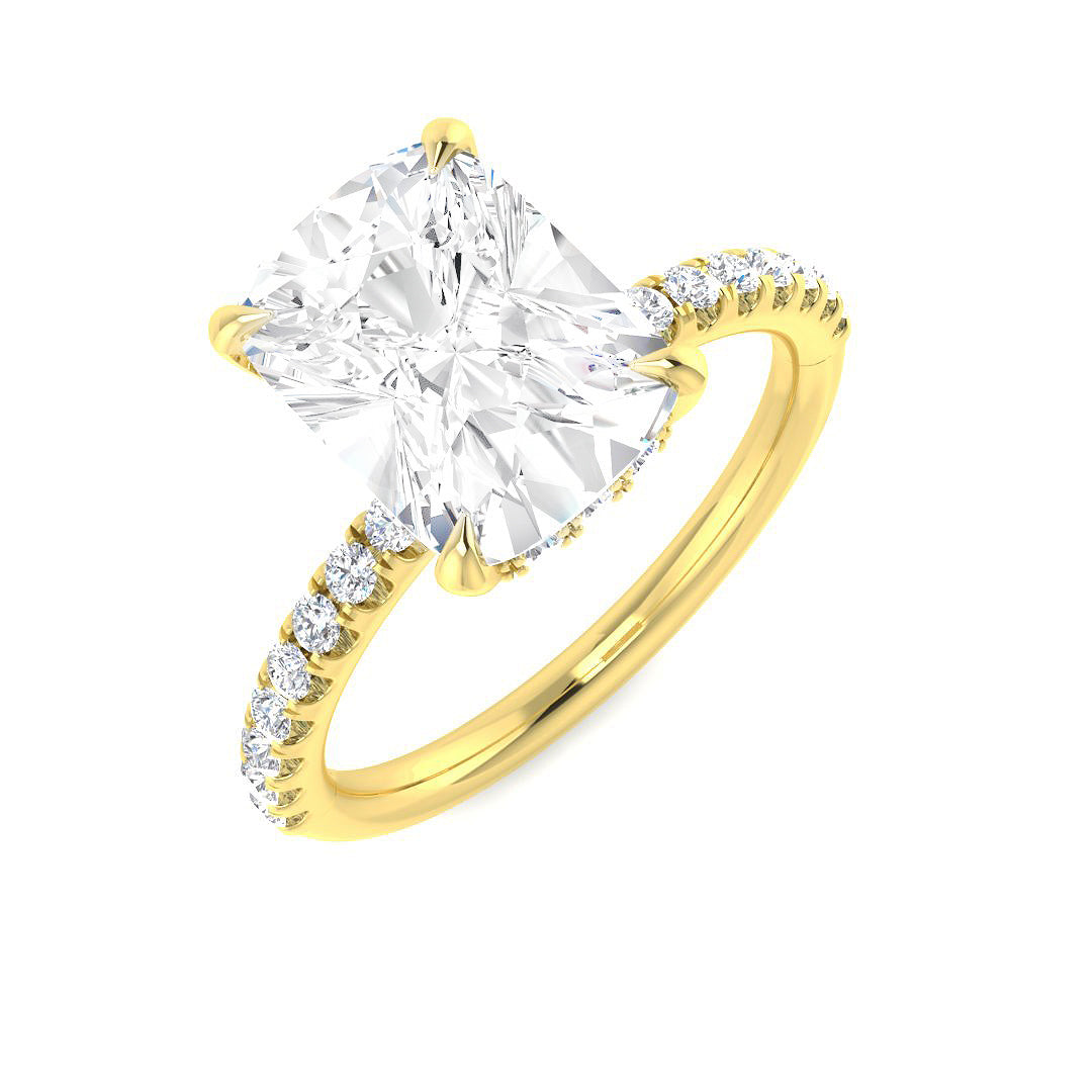 9ct Yellow Gold 3.39ct E VS2 Laboratory Grown CVD Ring