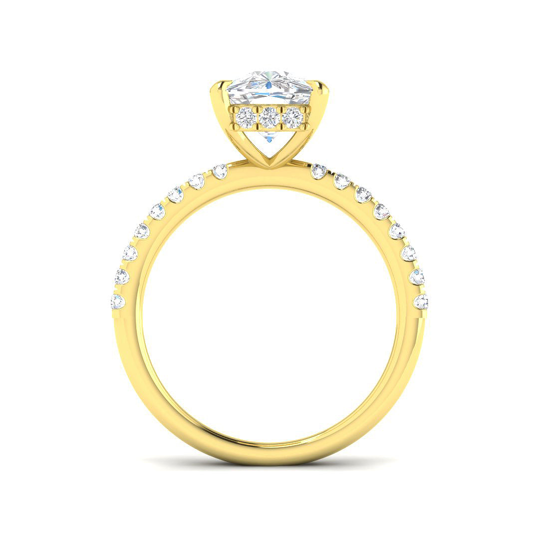9ct Yellow Gold 3.39ct E VS2 Laboratory Grown CVD Ring