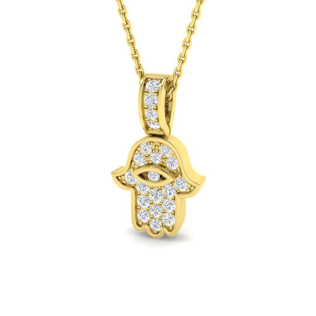 9ct Yellow Gold 0.25ct Laboratory Grown CVD Pendant