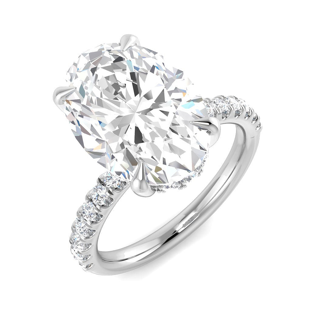 9ct White Gold 5.49ct E VS2 Laboratory Grown CVD Ring