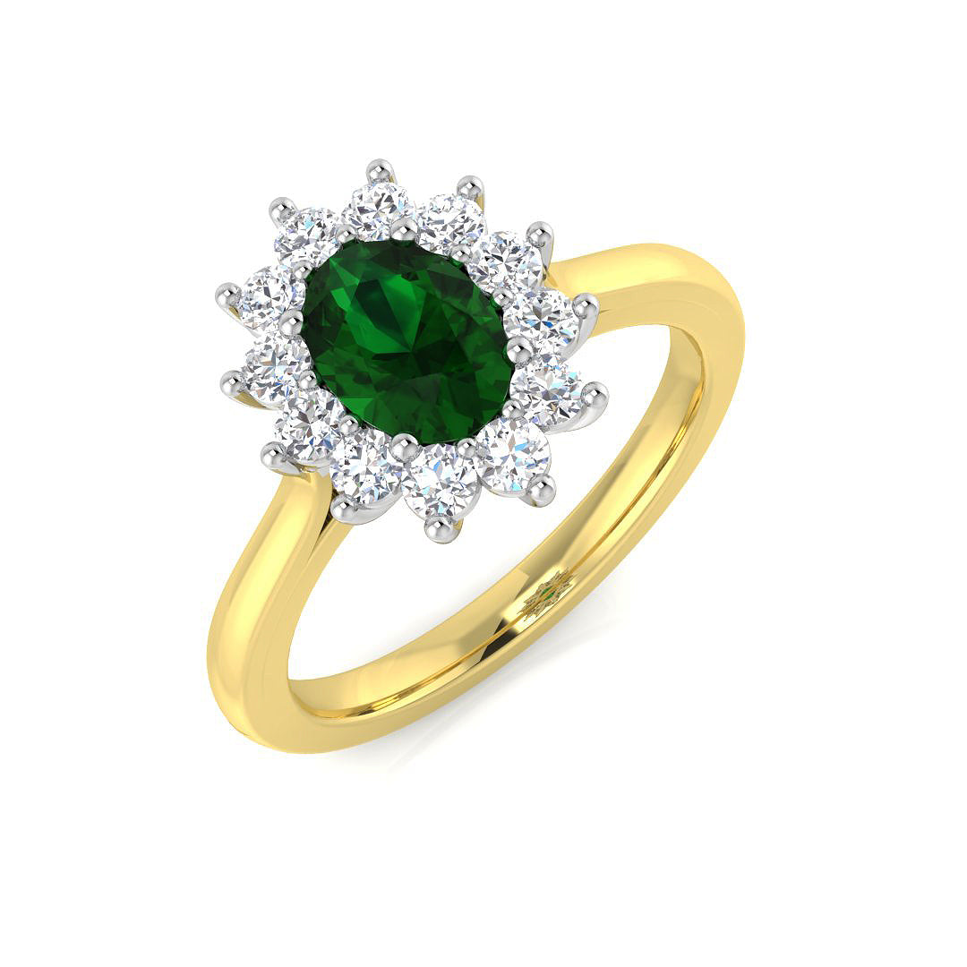 9ct Two-Tone Gold 1.05ct Laboratory Grown Lab Emerald Ring