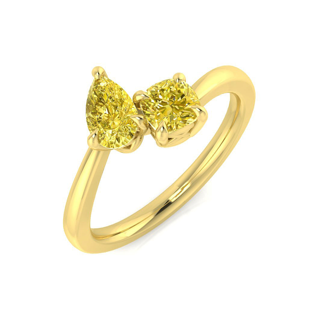 18ct Yellow Gold 0.89ct Yellow Diamond Ring