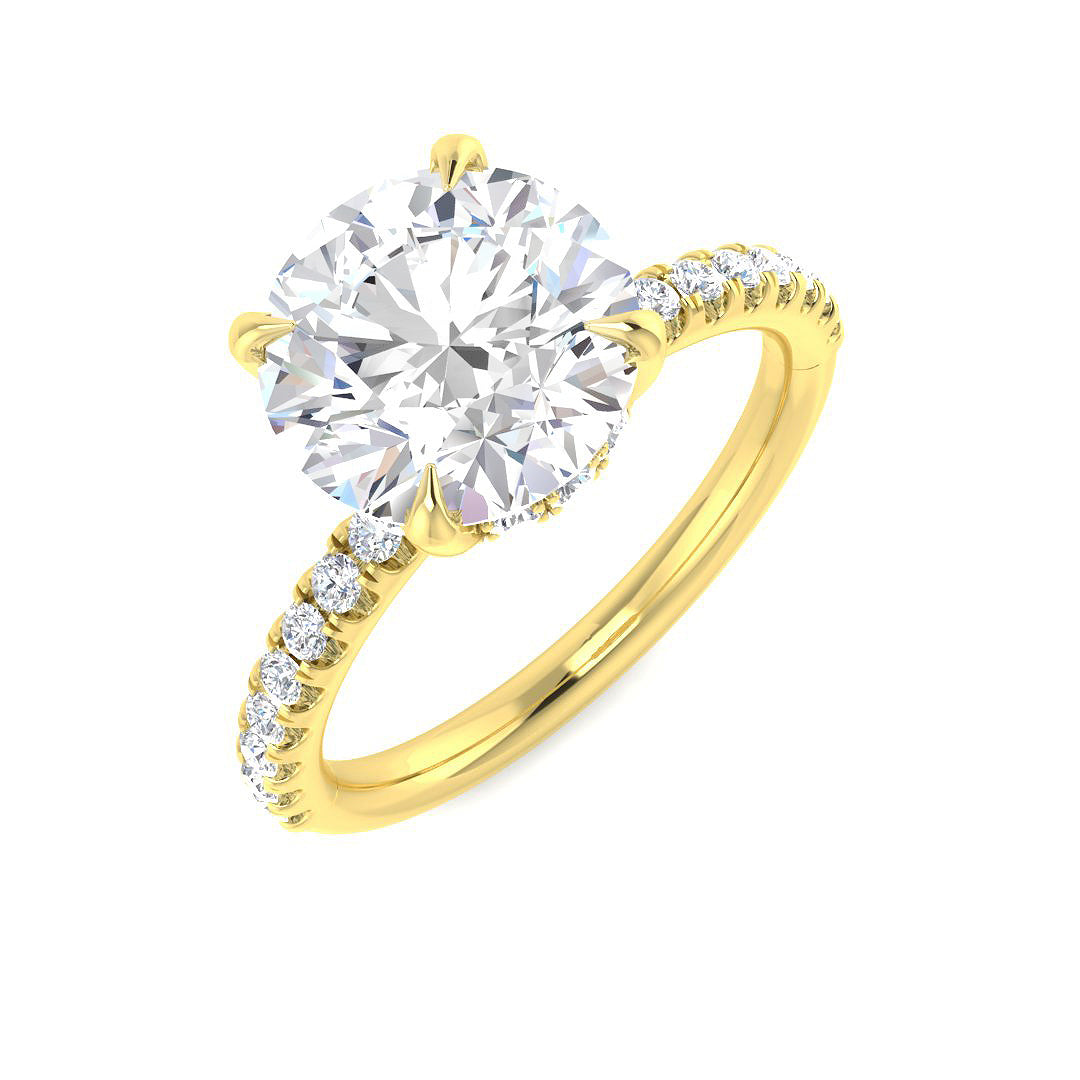 9ct Yellow Gold 3.37ct E VS1 Laboratory Grown CVD Ring