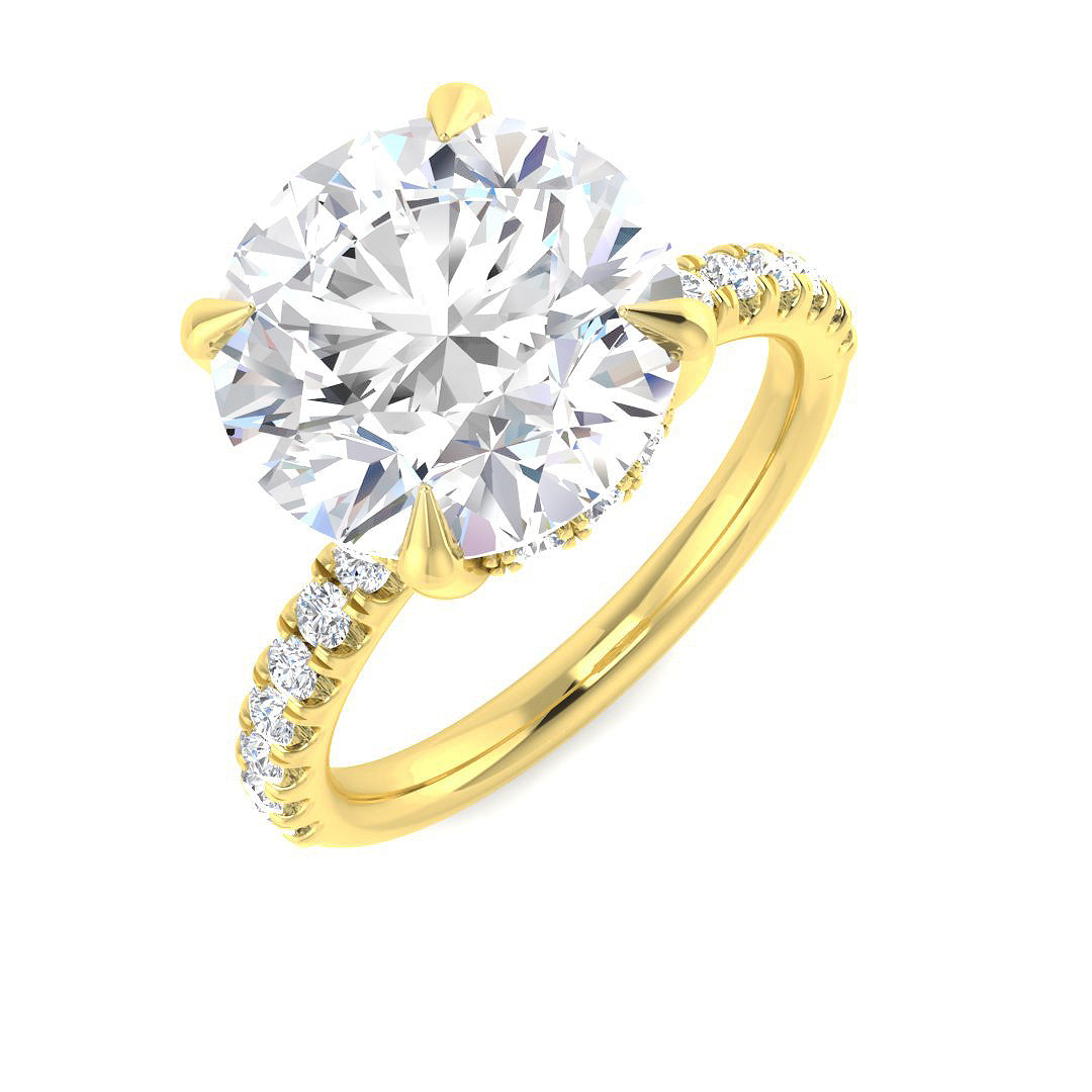 9ct Yellow Gold 5.45ct E VS1 Laboratory Grown CVD Ring