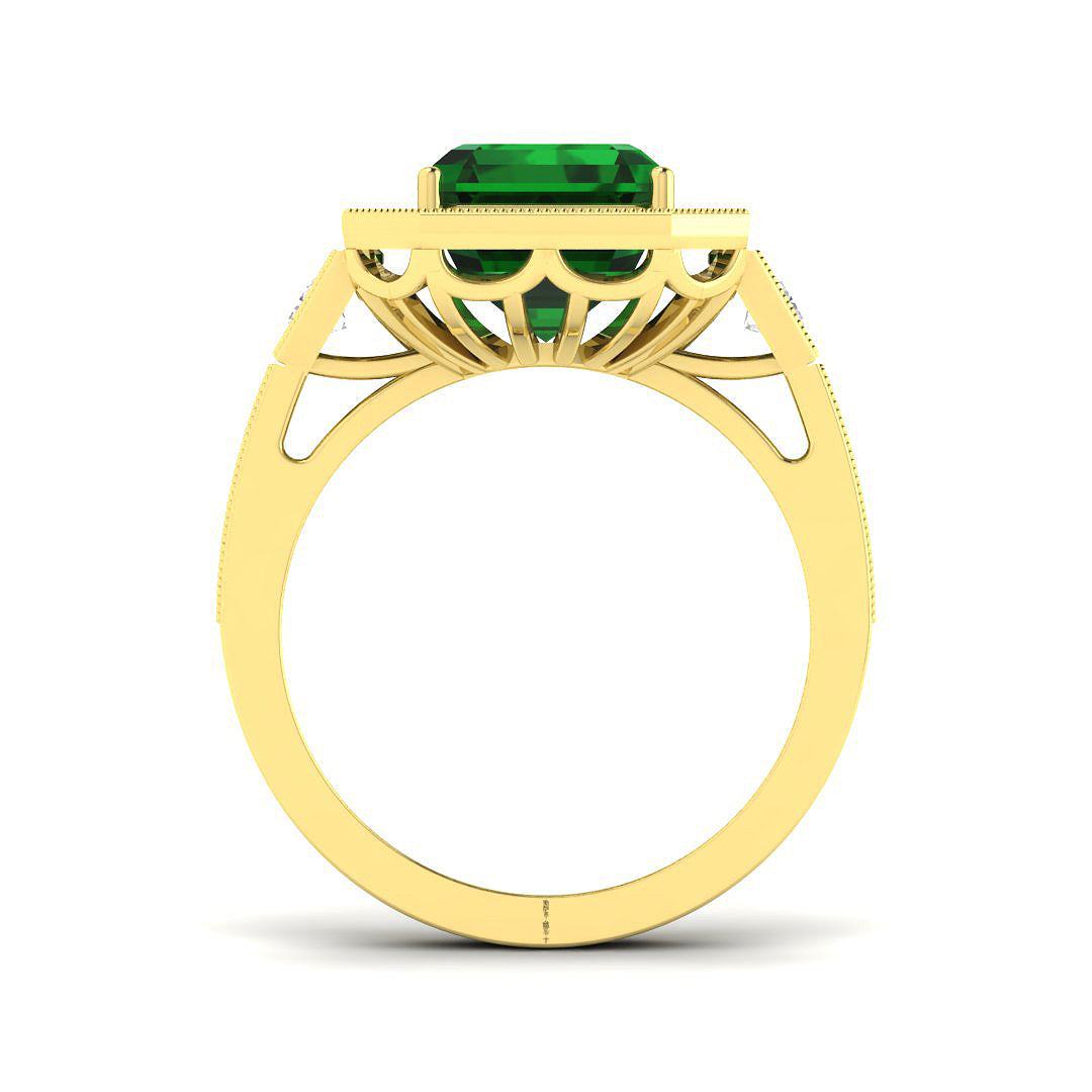 18ct Yellow Gold 3.87ct Emerald Ring