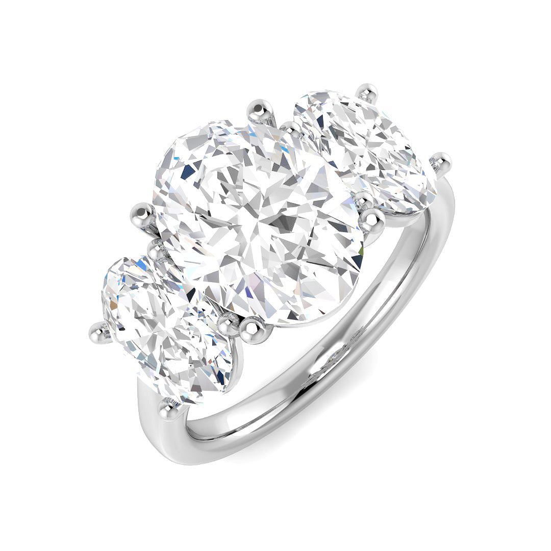 9ct White Gold 5.18ct E VS2 Laboratory Grown CVD Ring