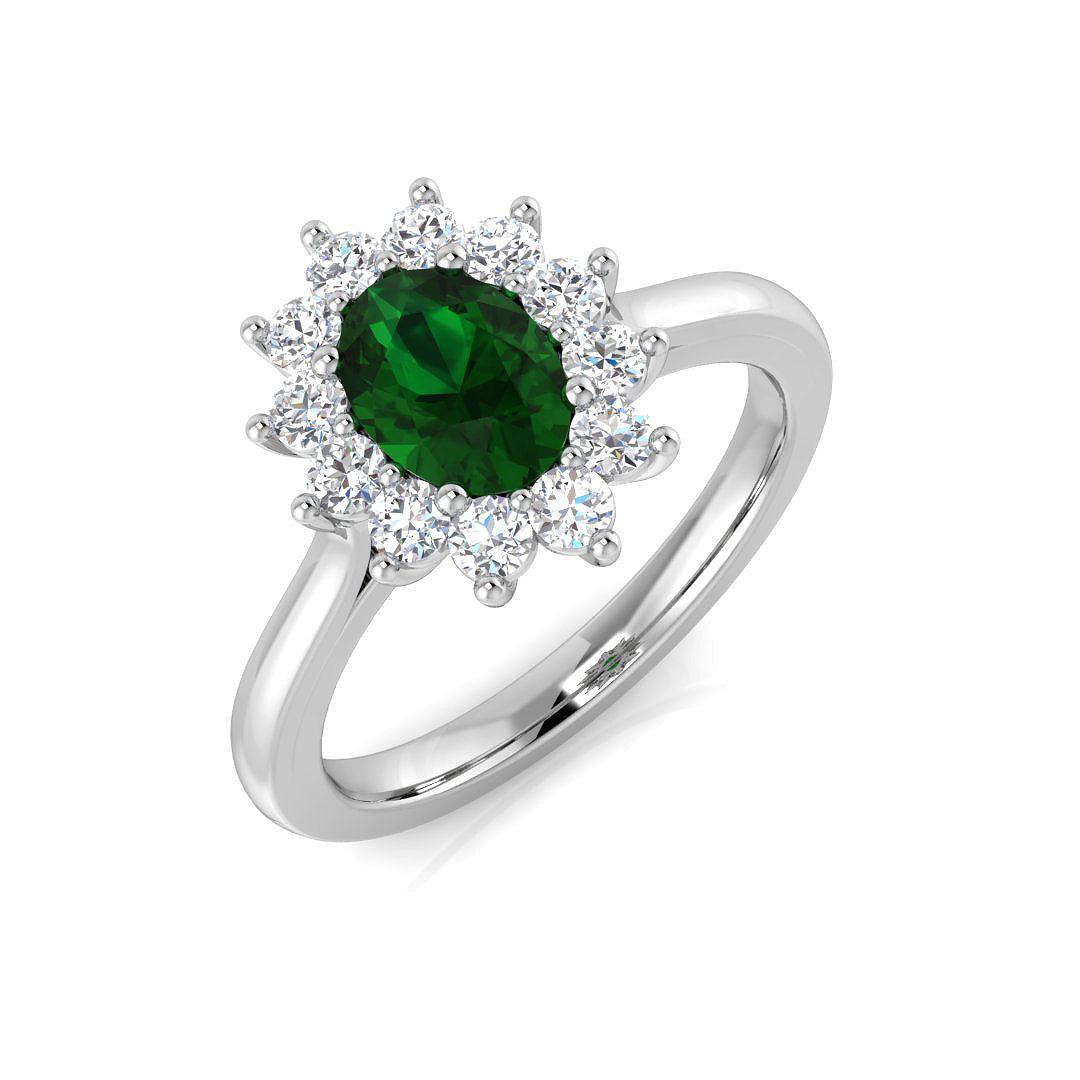 9ct White Gold 1.05ct Laboratory Grown Lab Emerald Ring