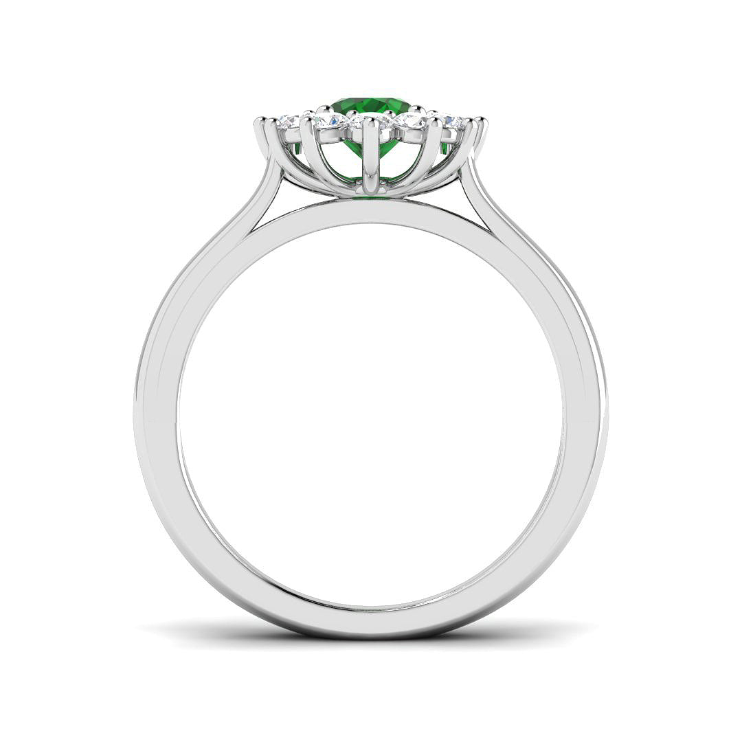 9ct White Gold 1.05ct Laboratory Grown Lab Emerald Ring