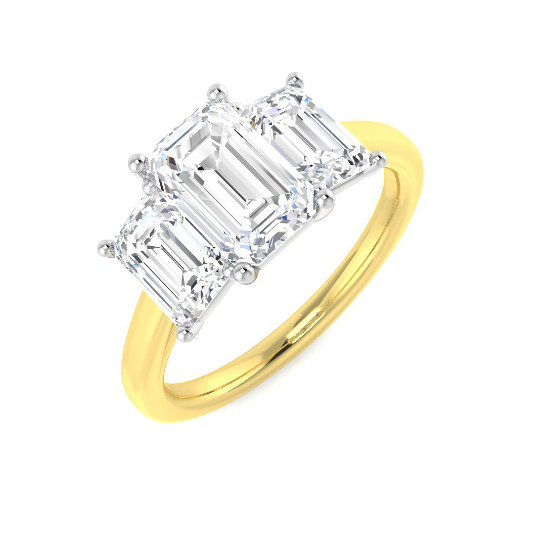 9ct Two-Tone Gold 2.89ct D VS1 Laboratory Grown CVD Ring