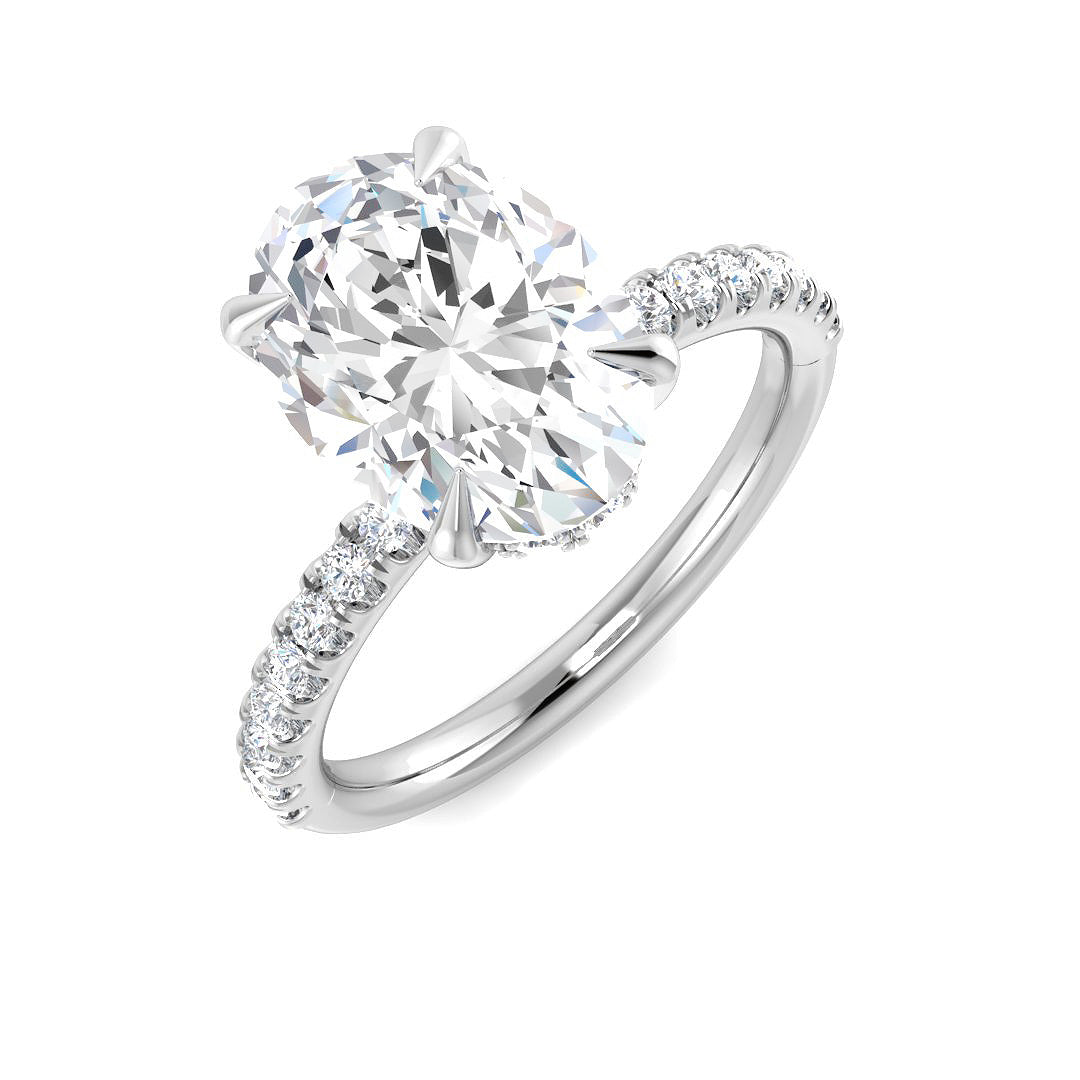 9ct White Gold 3.40ct E VS2 Laboratory Grown CVD Ring