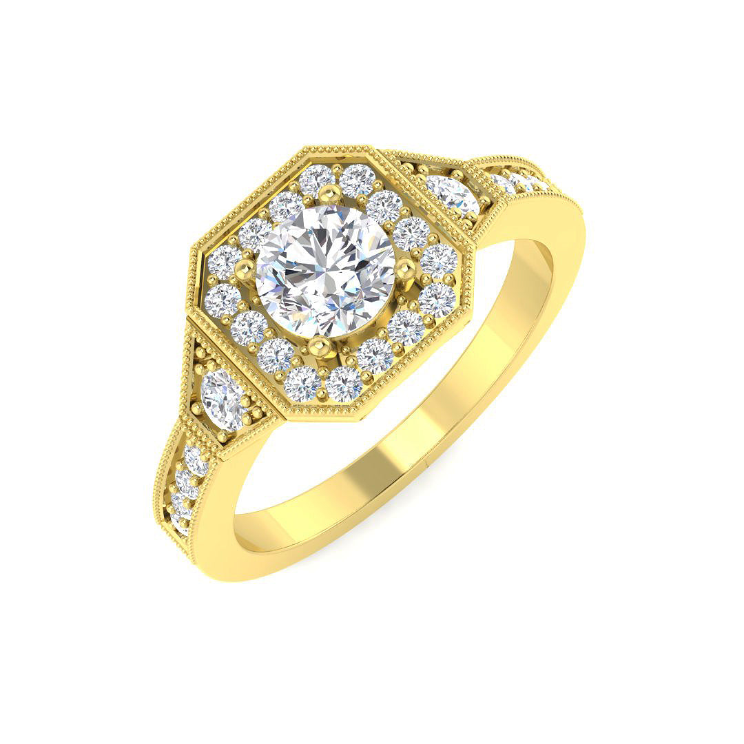 9ct Yellow Gold 0.85ct Laboratory Grown CVD Ring
