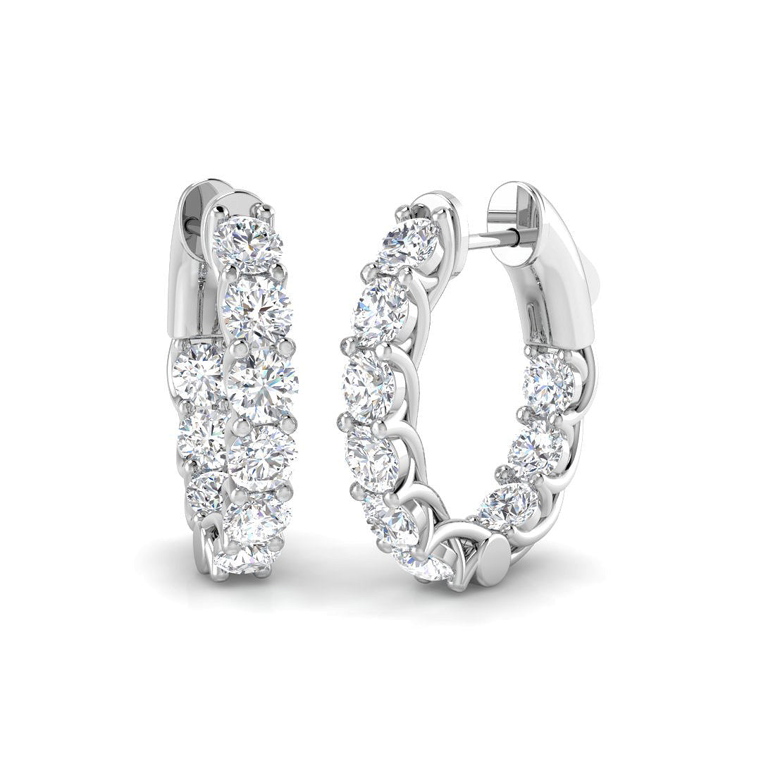 18ct White Gold 3.86ct G SI2 Diamond Earrings